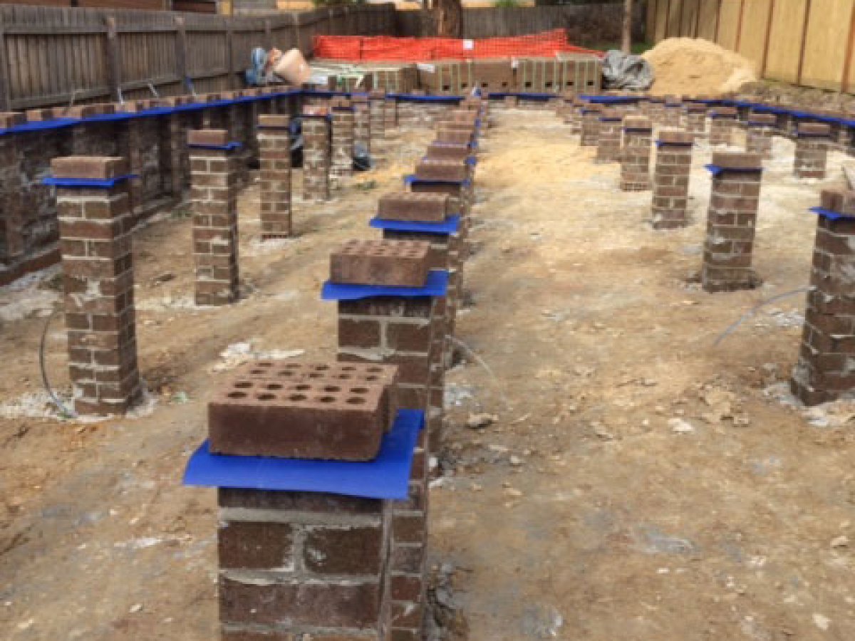 HomeGuard blue sheets applied to different sizes brick piers, Melbourne