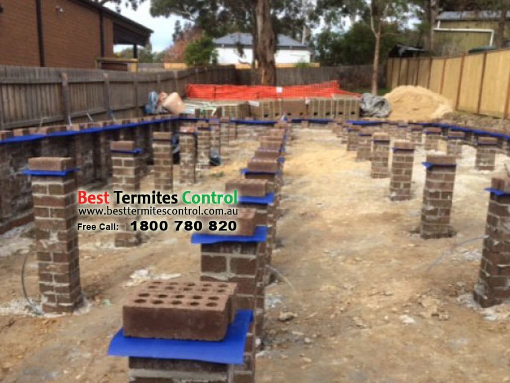 HomeGuard blue sheets applied to different sizes brick piers, Melbourne